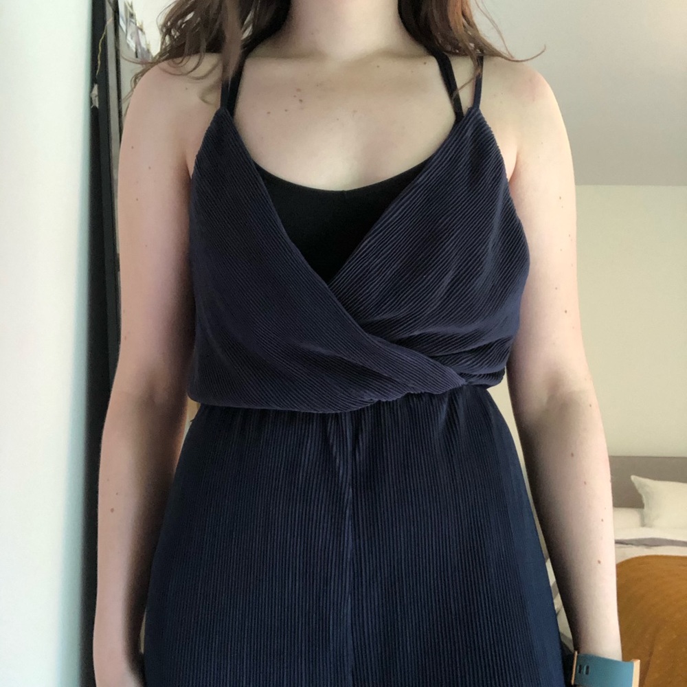Fashion Nova Blue Ribbed Jumpsuit
